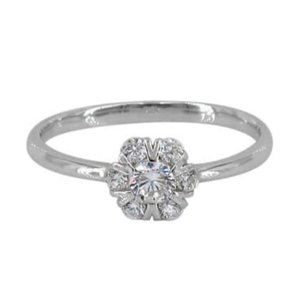 NWT Sterling Silver CZ flower ring 925